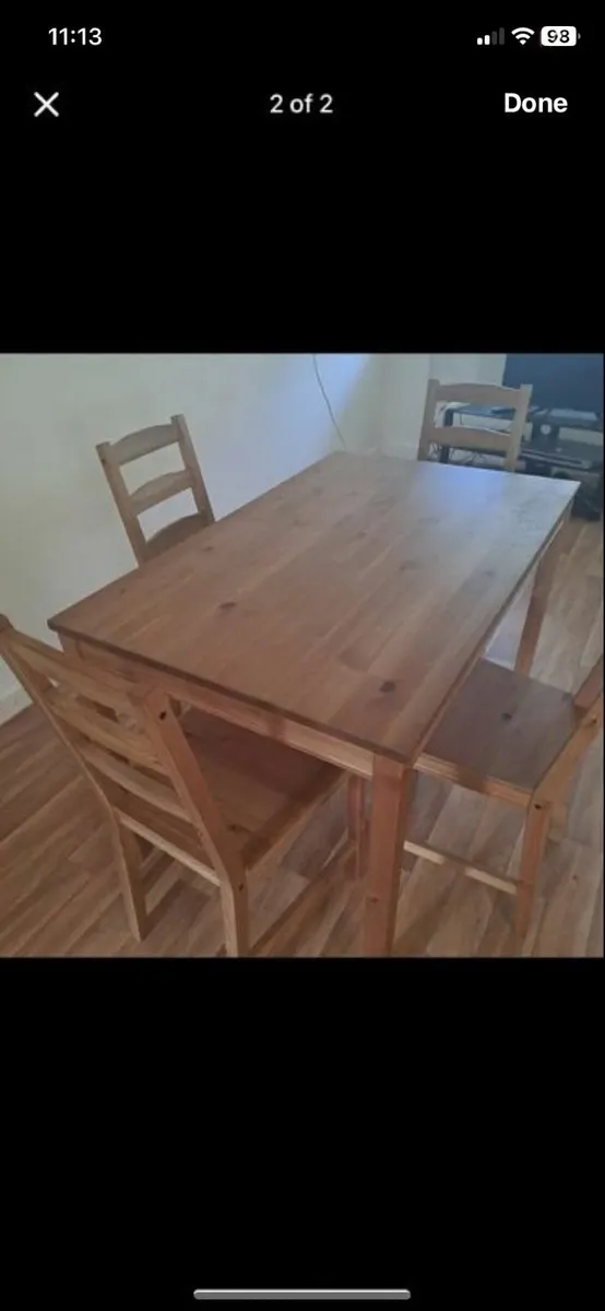 Wooden dining table matching 4 seater - Image 1