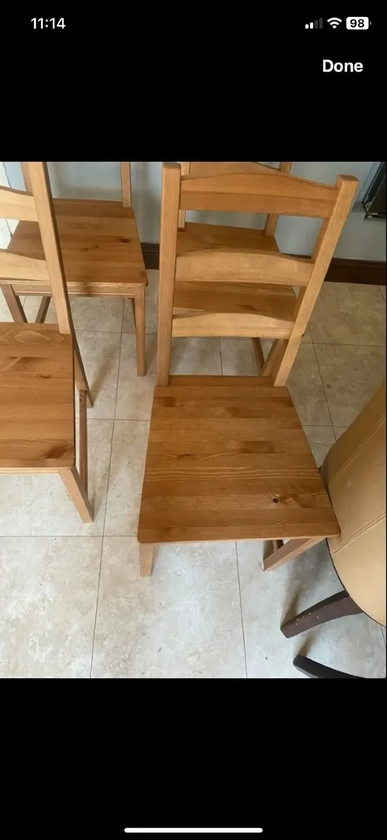 Wooden dining table matching 4 seater - Image 2