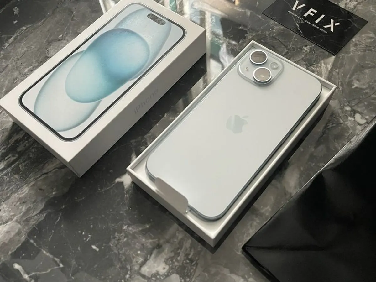 iPhone 15 128GB Blue Factory Unlocked - Physical Store - Free Delivery - Receipt - Image 1