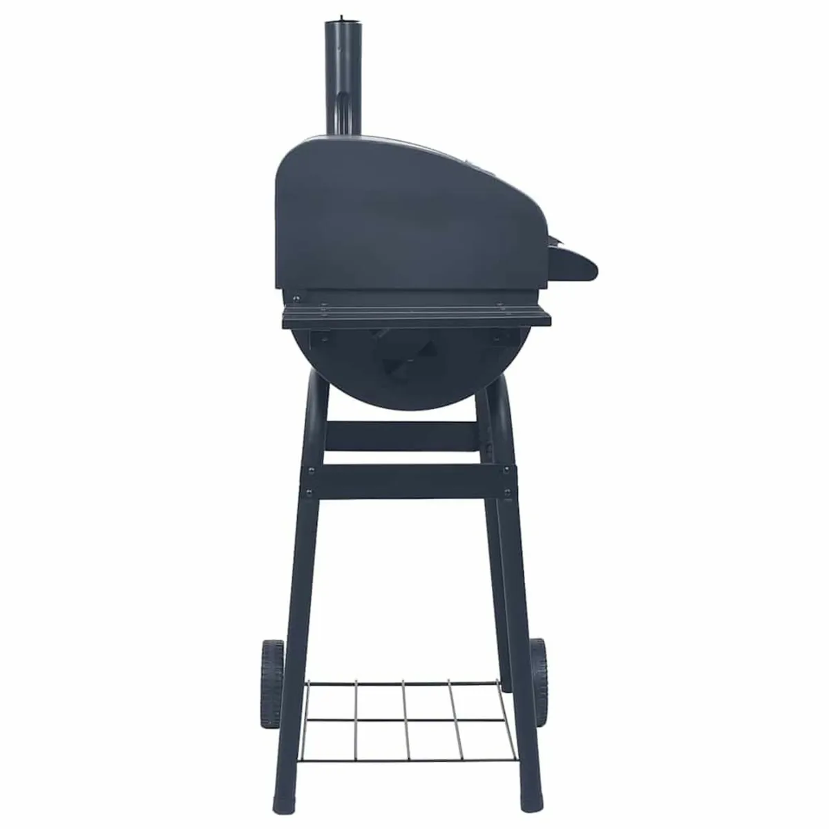 Charcoal BBQ Grill Smoker with Bottom Shelf Black - Image 3