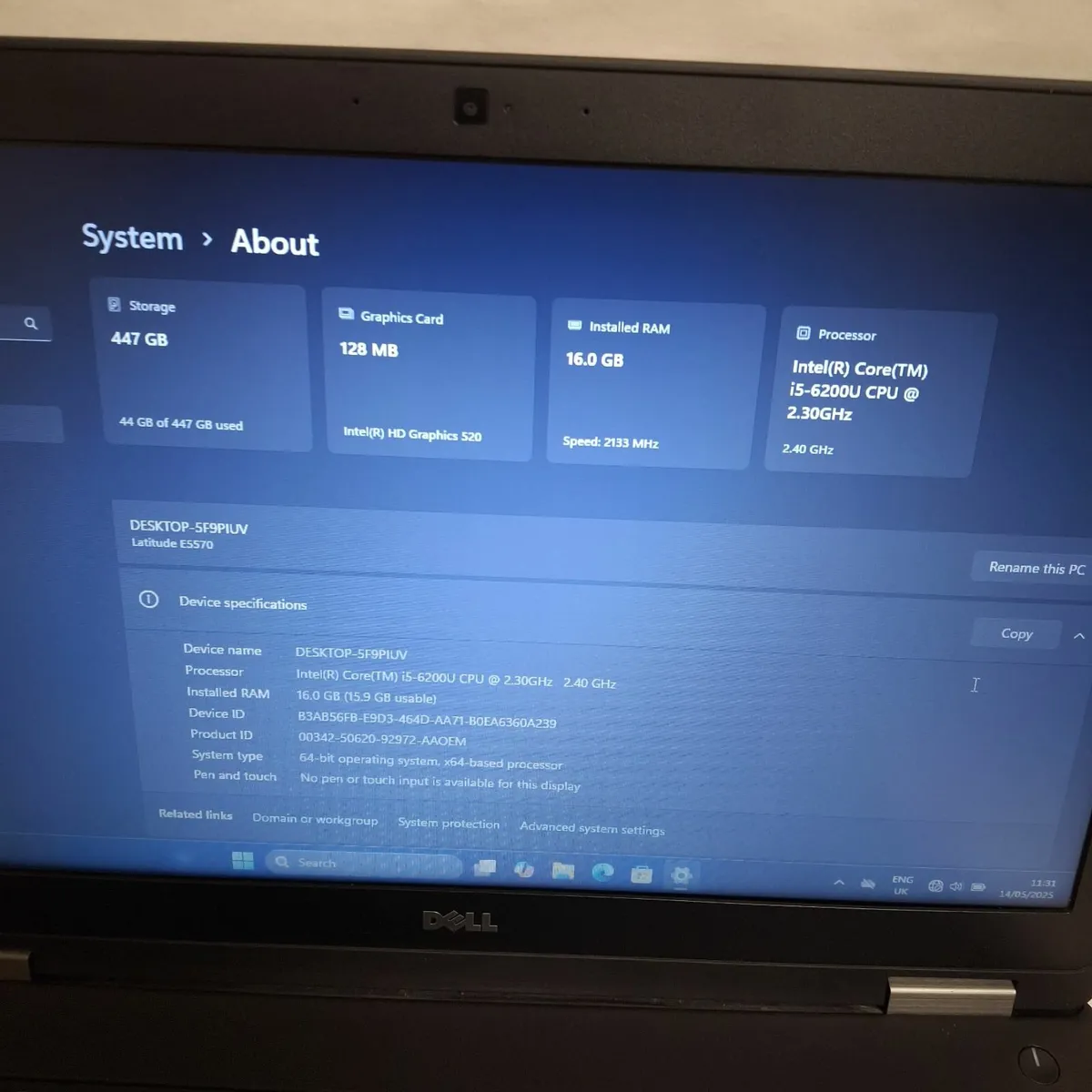 Dell Latitude E5570 Core i5, 16GB RAM, 512GB SSD, - Image 4