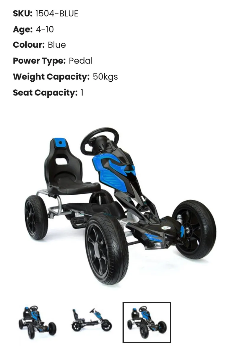 Eva Thunder Go Kart Blue - Image 2