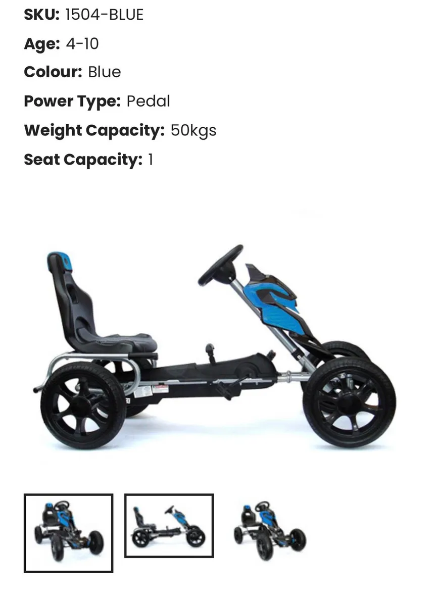 Eva Thunder Go Kart Blue - Image 3