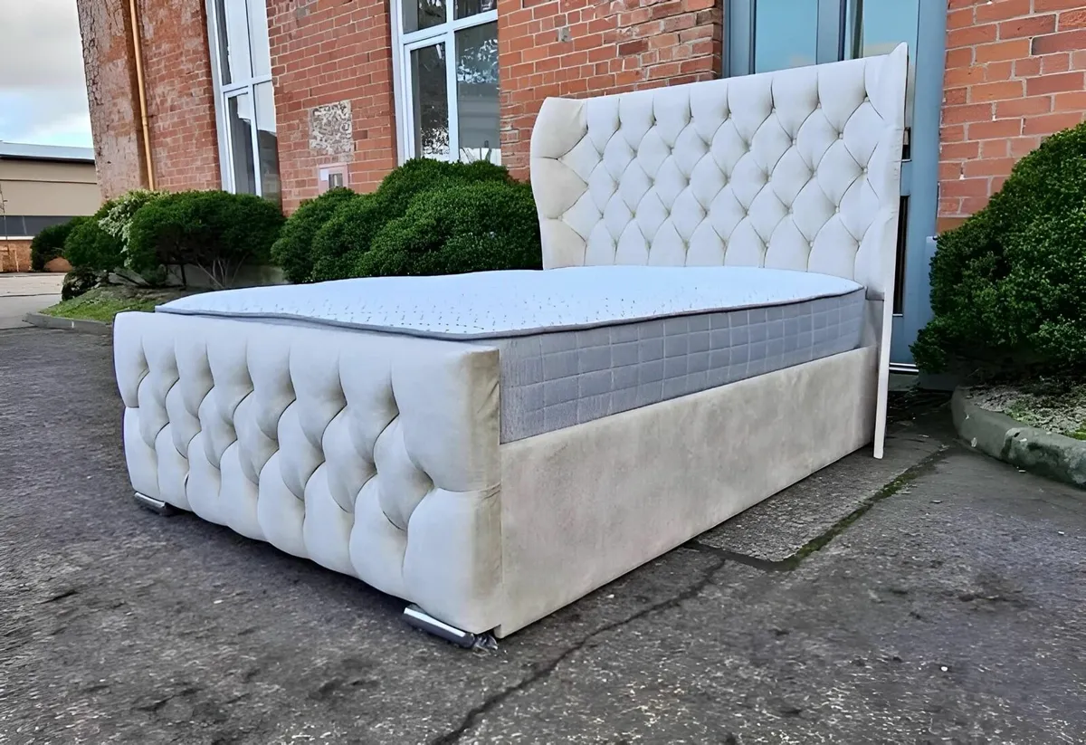 Frame Wingback Beds with mattress - Image 2