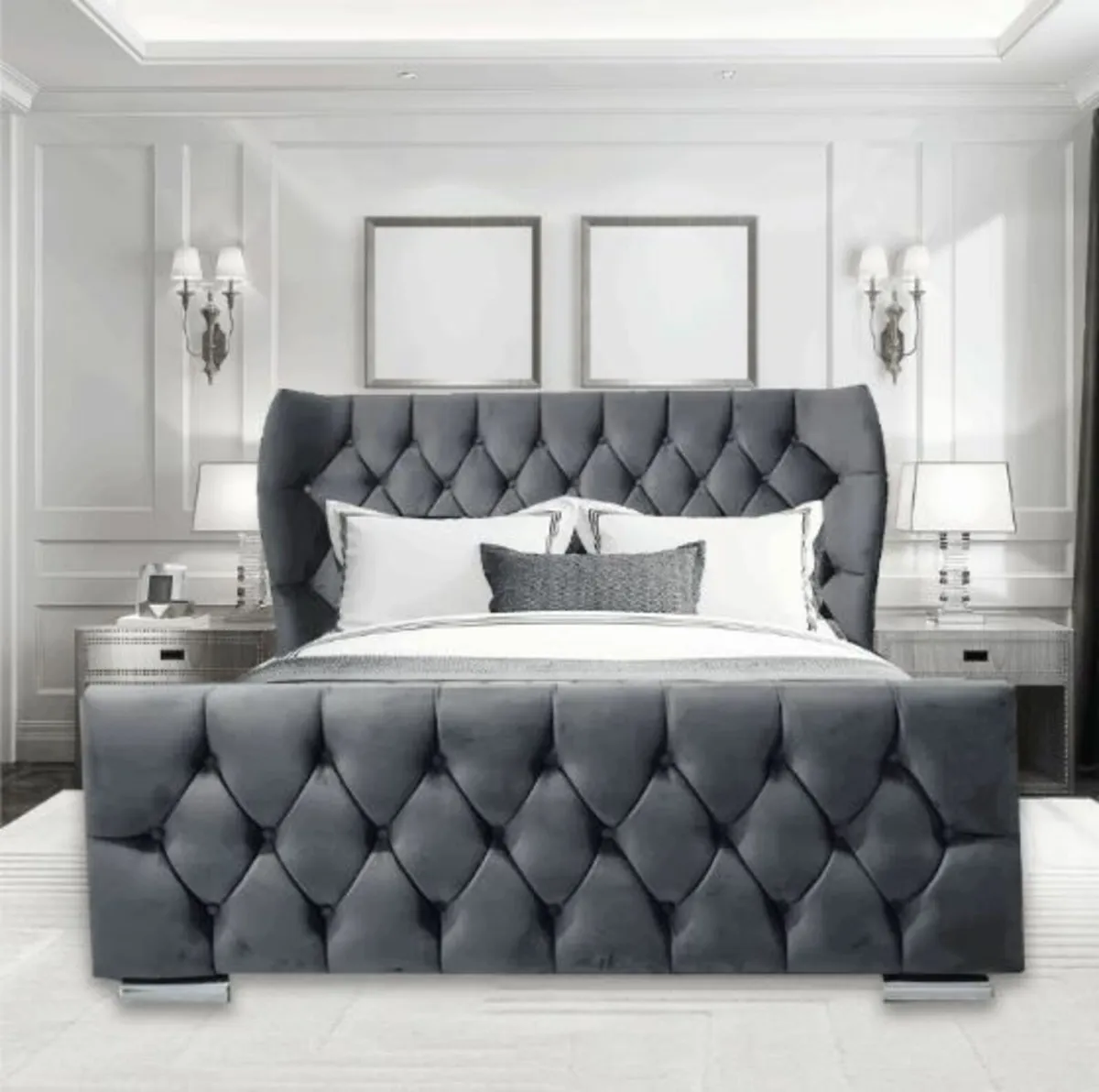 Frame Wingback Beds with mattress - Image 4