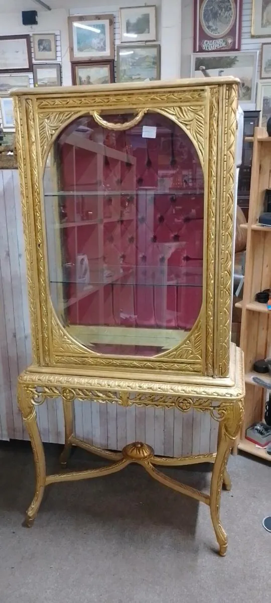 Ornate Baroque Style Gilt Display Cabinet - Image 1