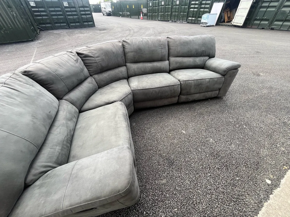 grey corner recliner sofa couch chair furniture - Image 3
