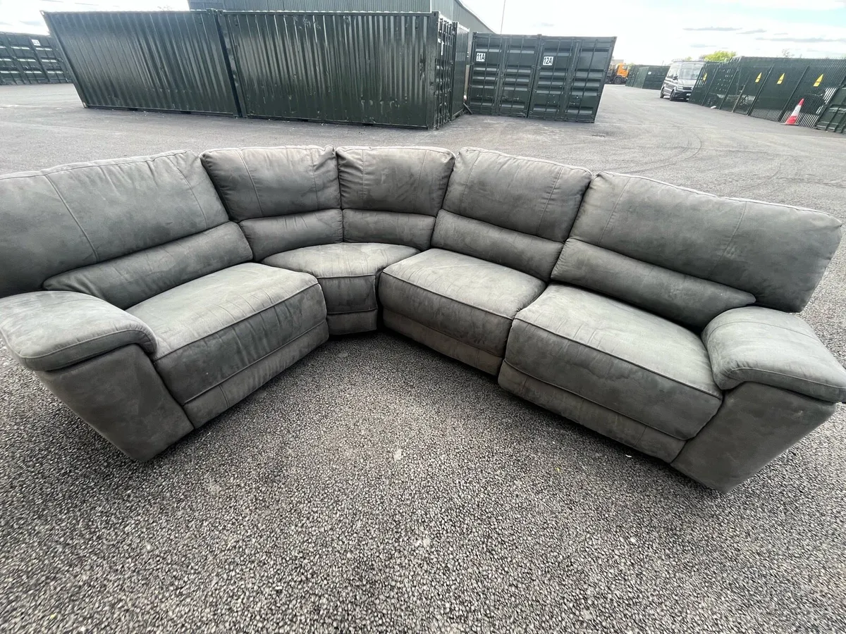 grey corner recliner sofa couch chair furniture - Image 4