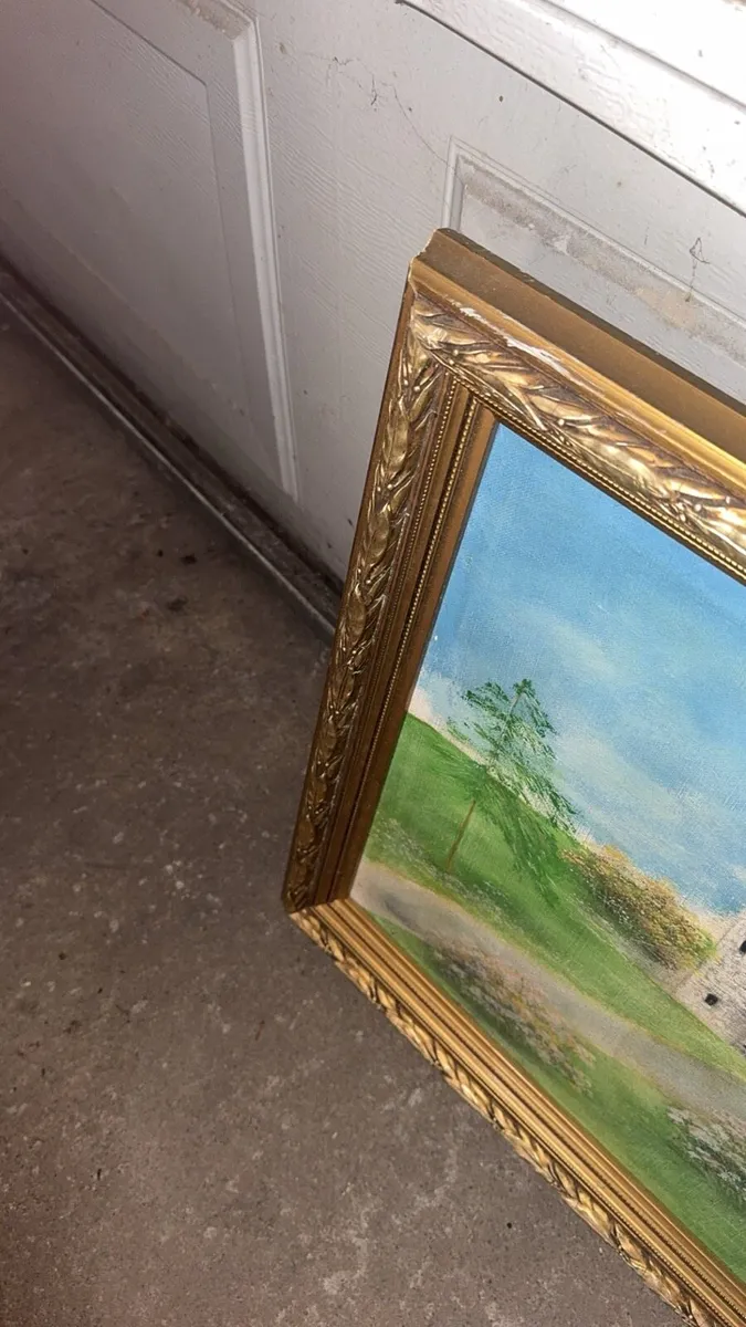 Vintage framed large canvas print - Image 2