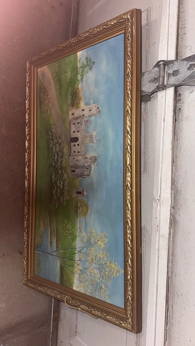 Vintage framed large canvas print - Image 3