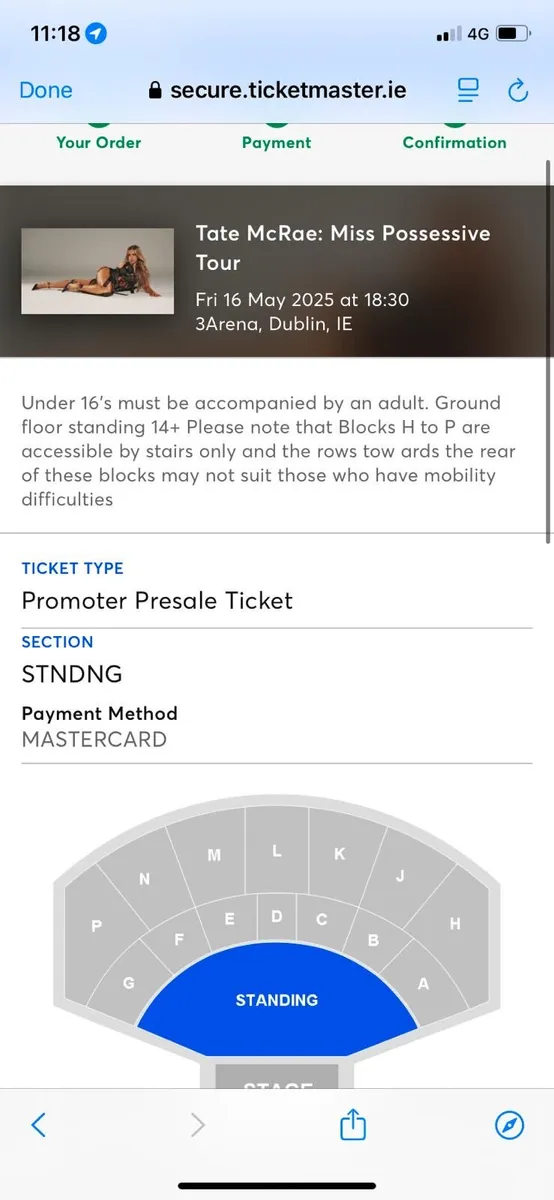 Tate McCrea standing tickets - Image 1