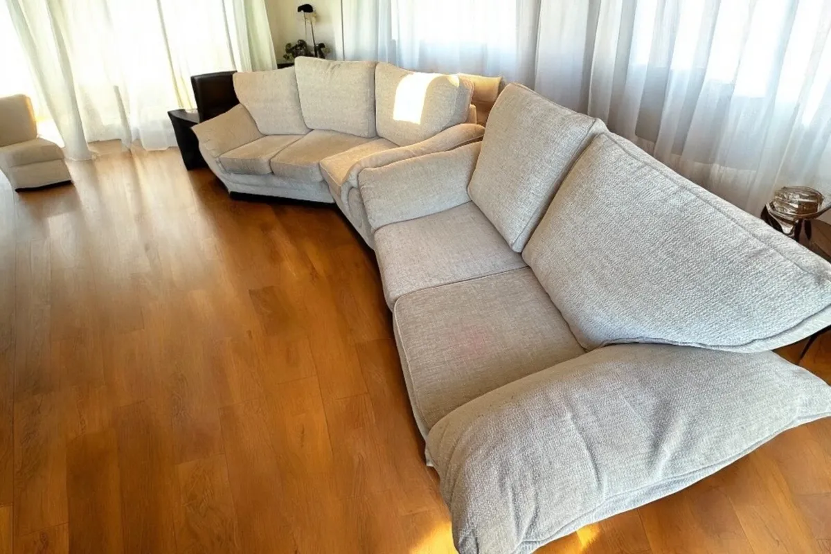 Beige curved 3 seater + matching 2 seater couch - Image 3