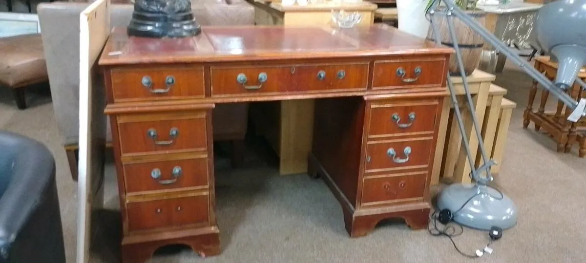 Reproduction Kneehole Office Desk - Image 1