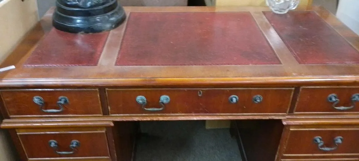 Reproduction Kneehole Office Desk - Image 2
