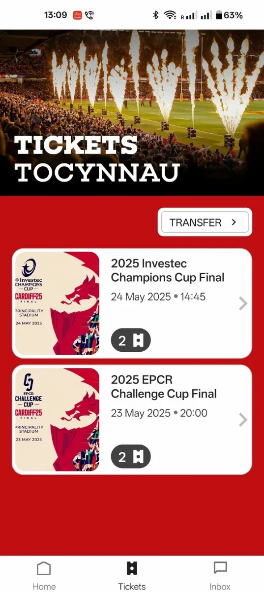 Champions Cup & Challenge Cup final tickets