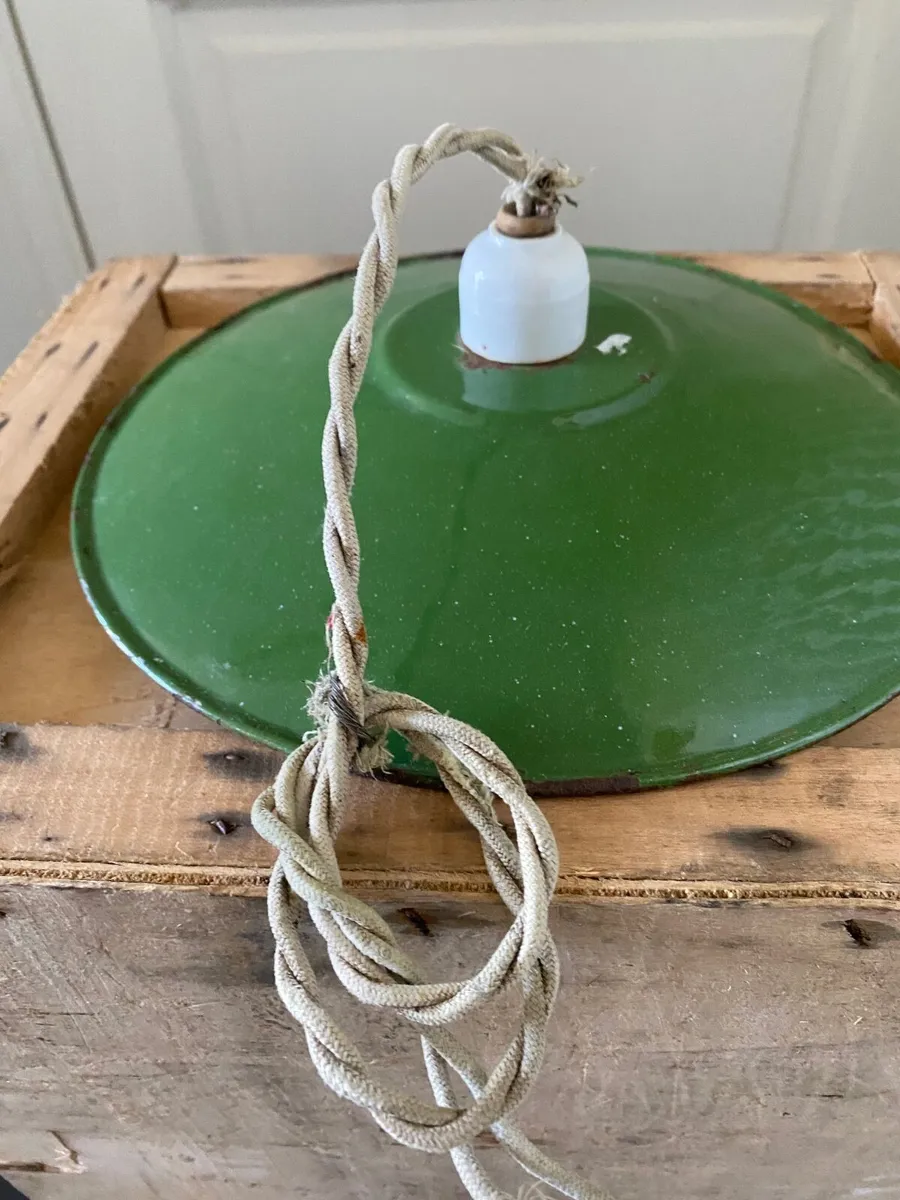 Light - vintage enamel pendant - Image 1