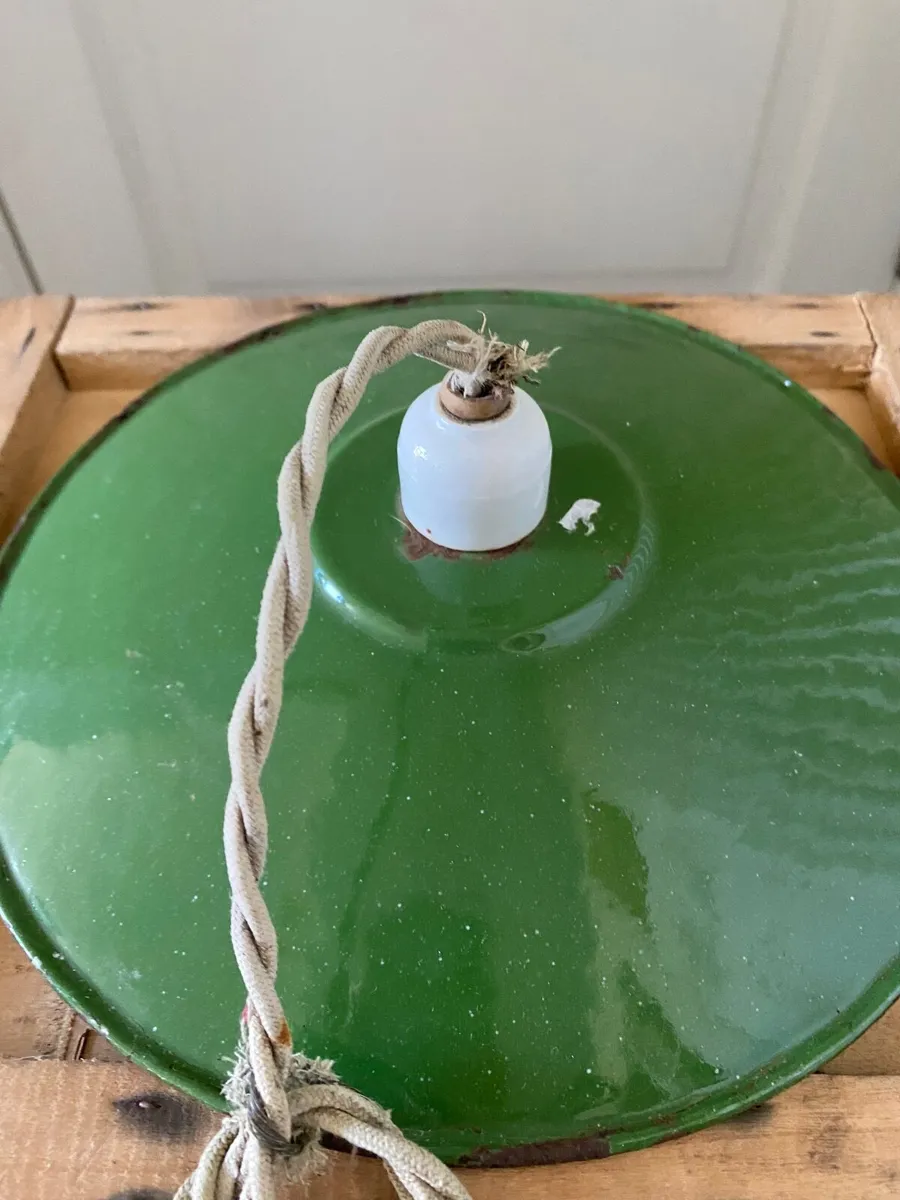 Light - vintage enamel pendant - Image 2