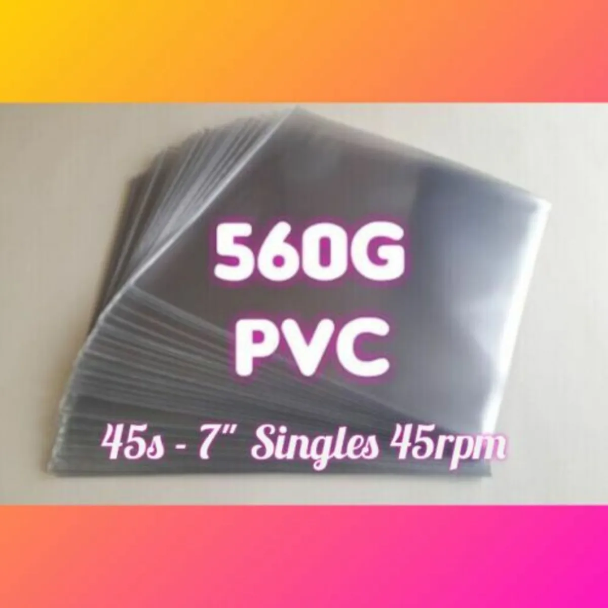 Crystal Clear THICK 7" PVC Vinyl Record Cover 140 - Image 1