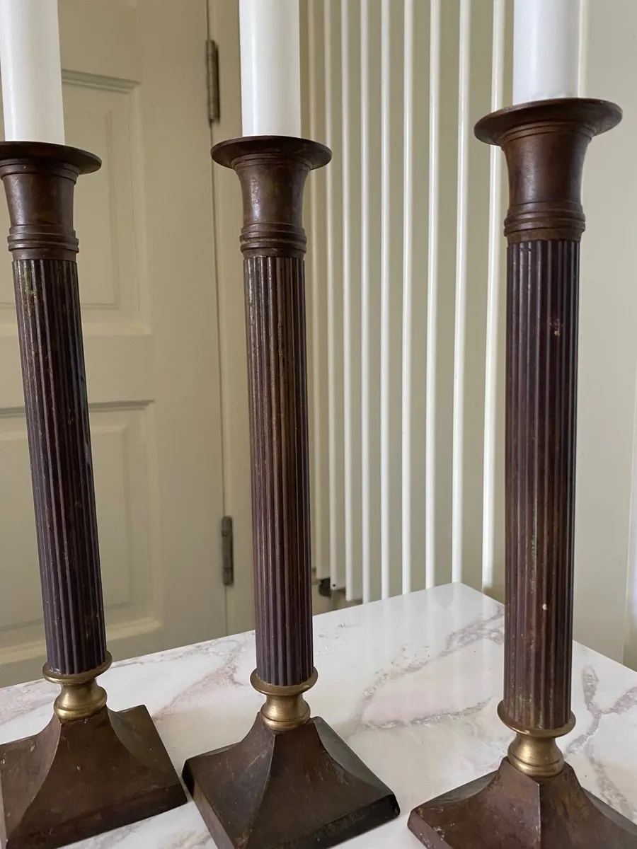 Candlesticks - classic columns in brass - Image 4