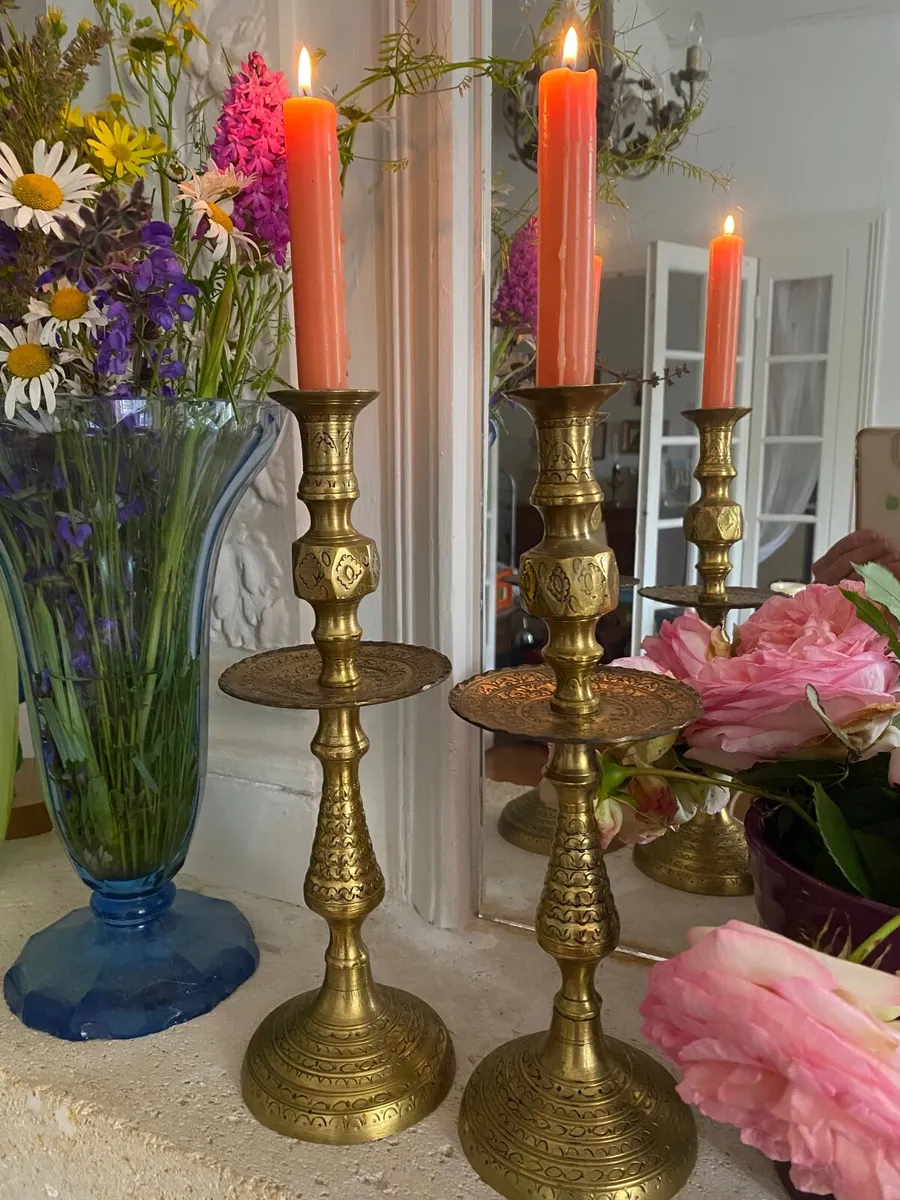 Candlesticks - brass - Image 1