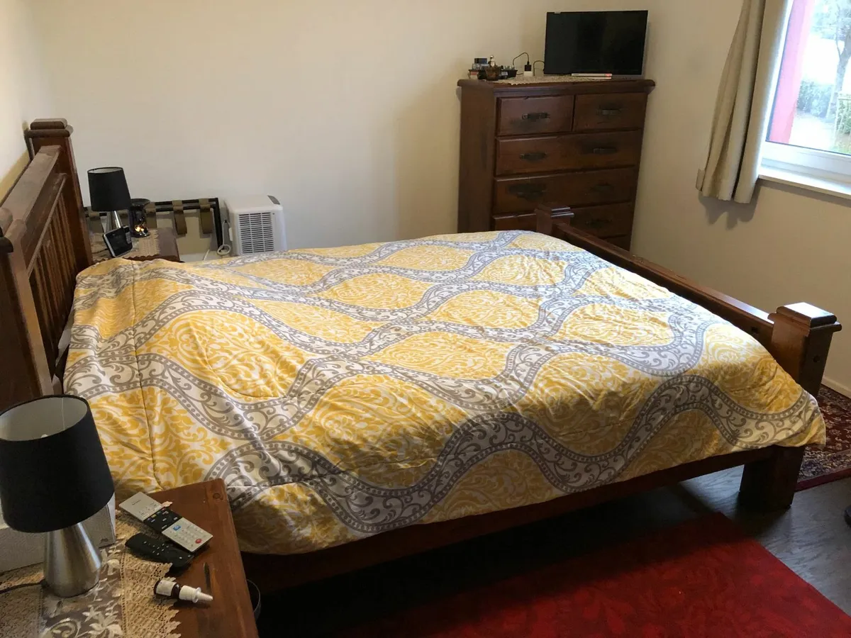 Bedroom set: Bed w/ Mattress, Bedside table, Chest - Image 1