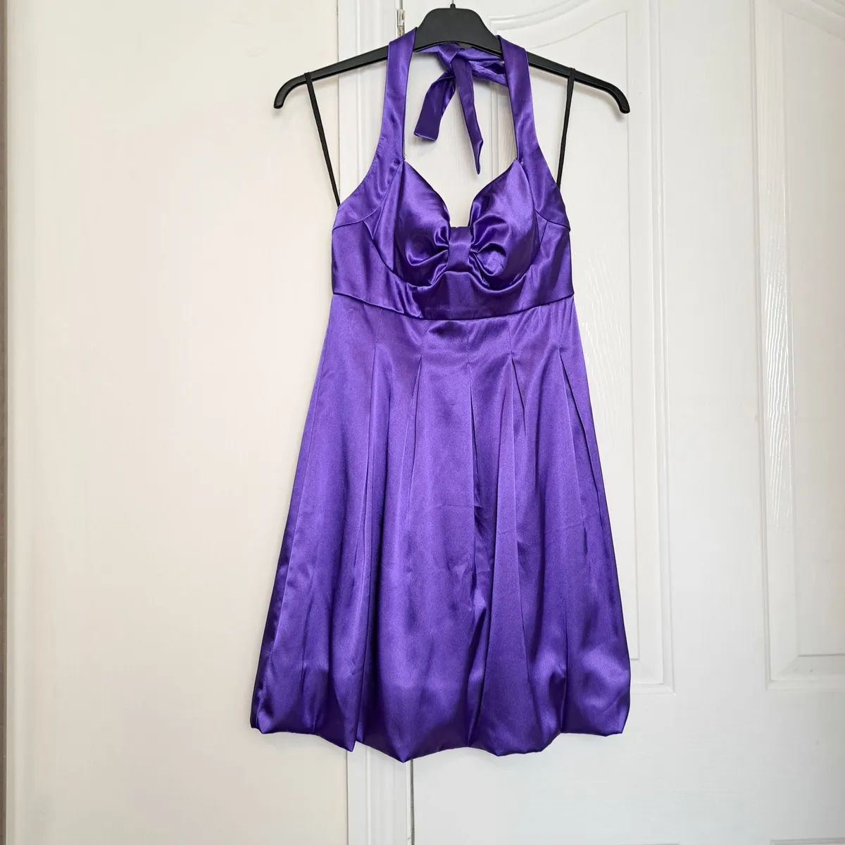 Y2K Babydoll Purple Mini Satin Dress 6UK Ruby Fox - Image 1
