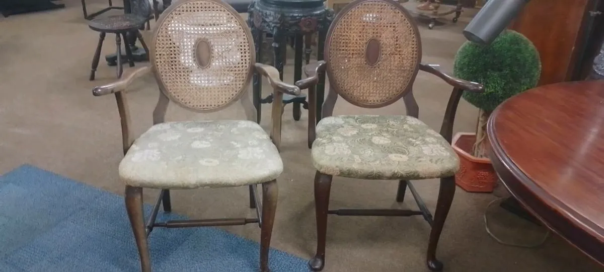 Pair Of Decorative Edwardian Hall Chairs - Image 1