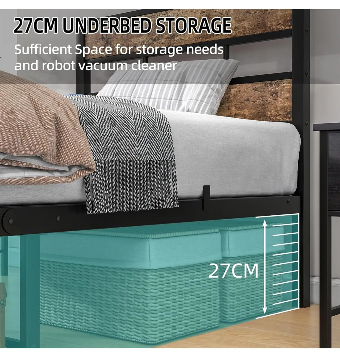 Single Bed Frame with Storage - Image 4