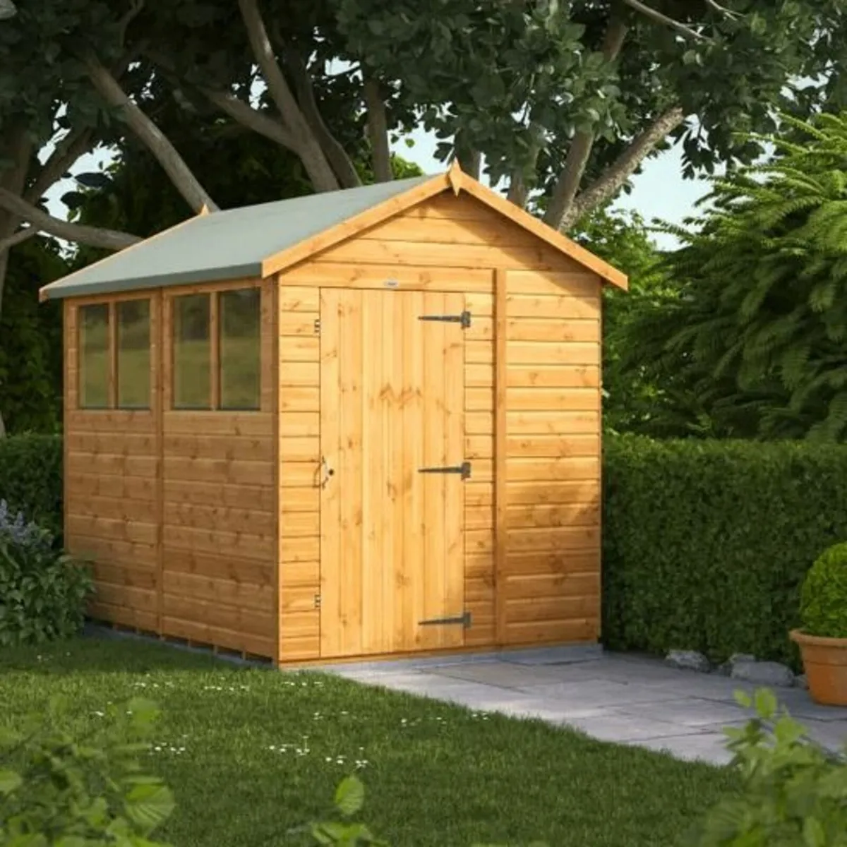 8x6 Deluxe Timber Apex Garden Sheds. Free Delivery - Image 1