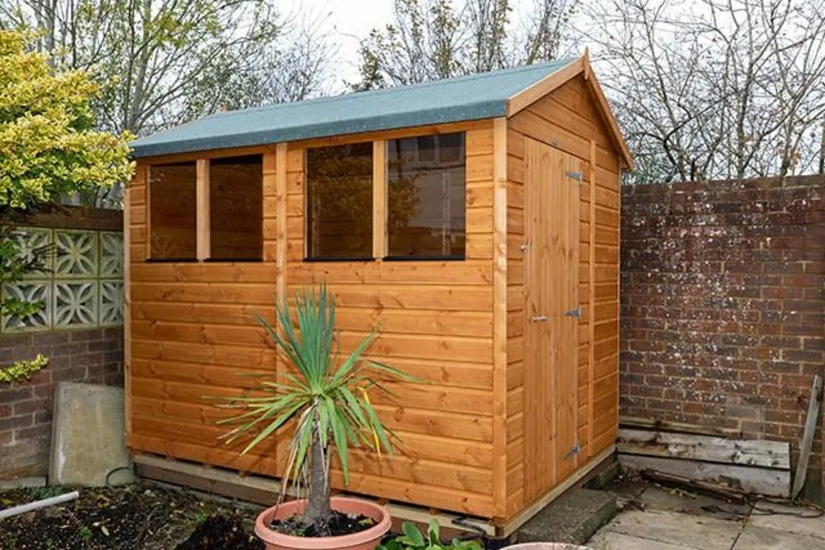 8x6 Deluxe Timber Apex Garden Sheds. Free Delivery - Image 2