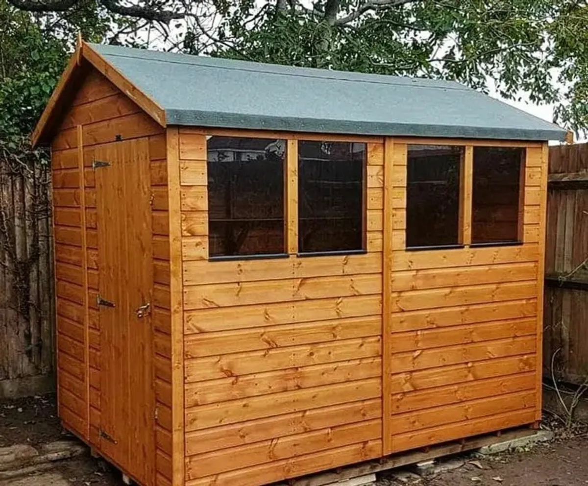 8x6 Deluxe Timber Apex Garden Sheds. Free Delivery - Image 3