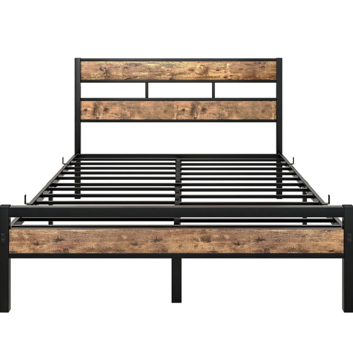 Double Bed Frame with Wooden Headboard - Image 3