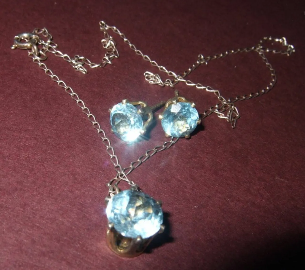 Vintage Silver Earrings and Pendant Set - Image 1