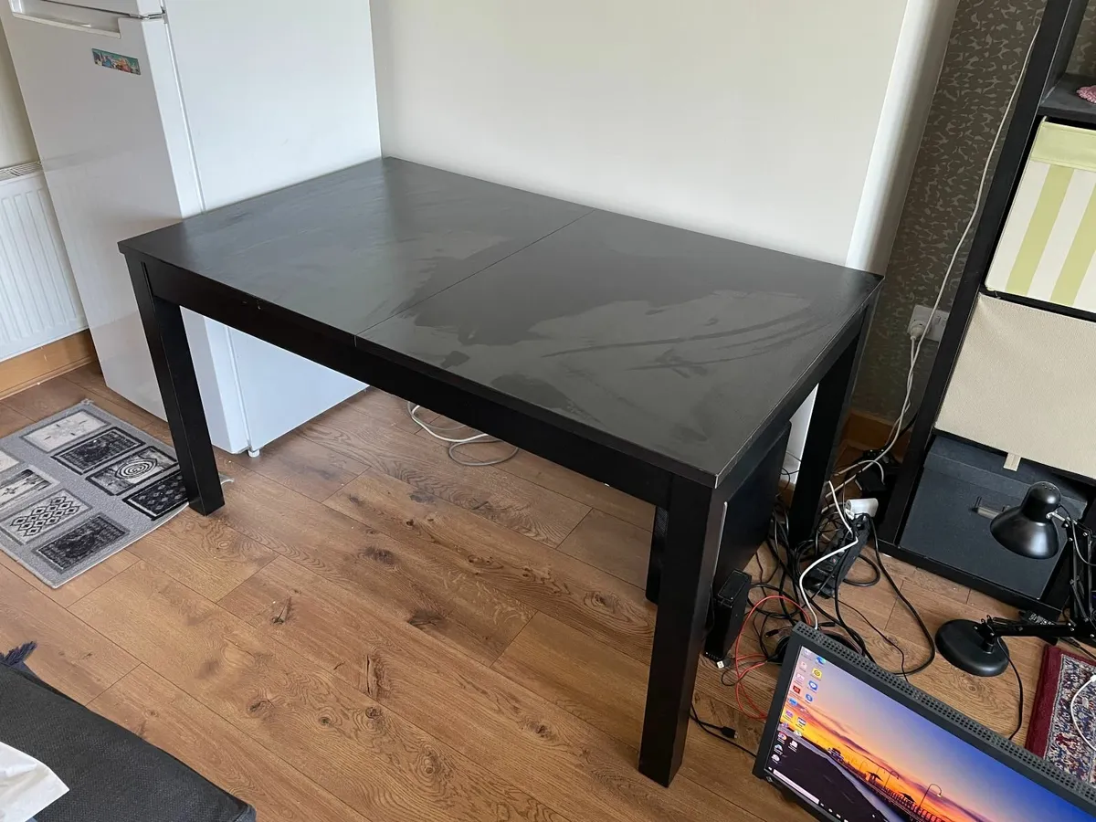 Dining table, Extendable, Brown/Black