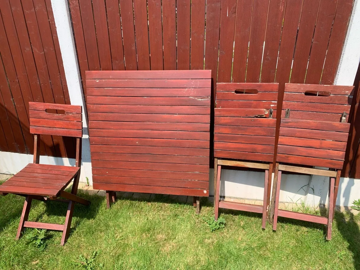 Wooden garden table and chairs