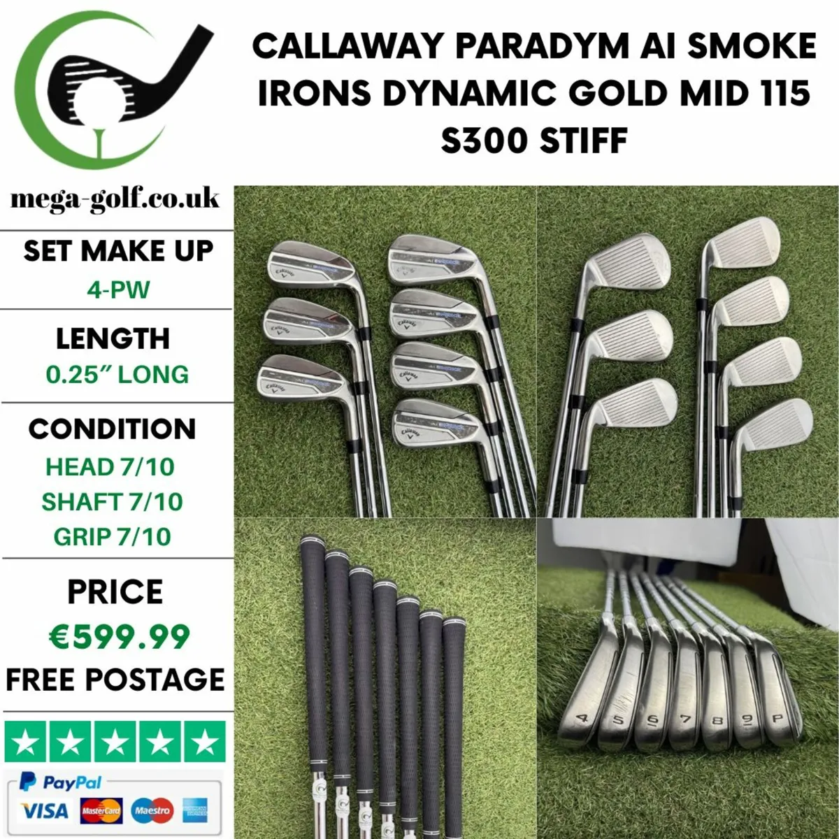 CALLAWAY PARADYM AI SMOKE IRONS / 4-PW / STIFF - Image 1