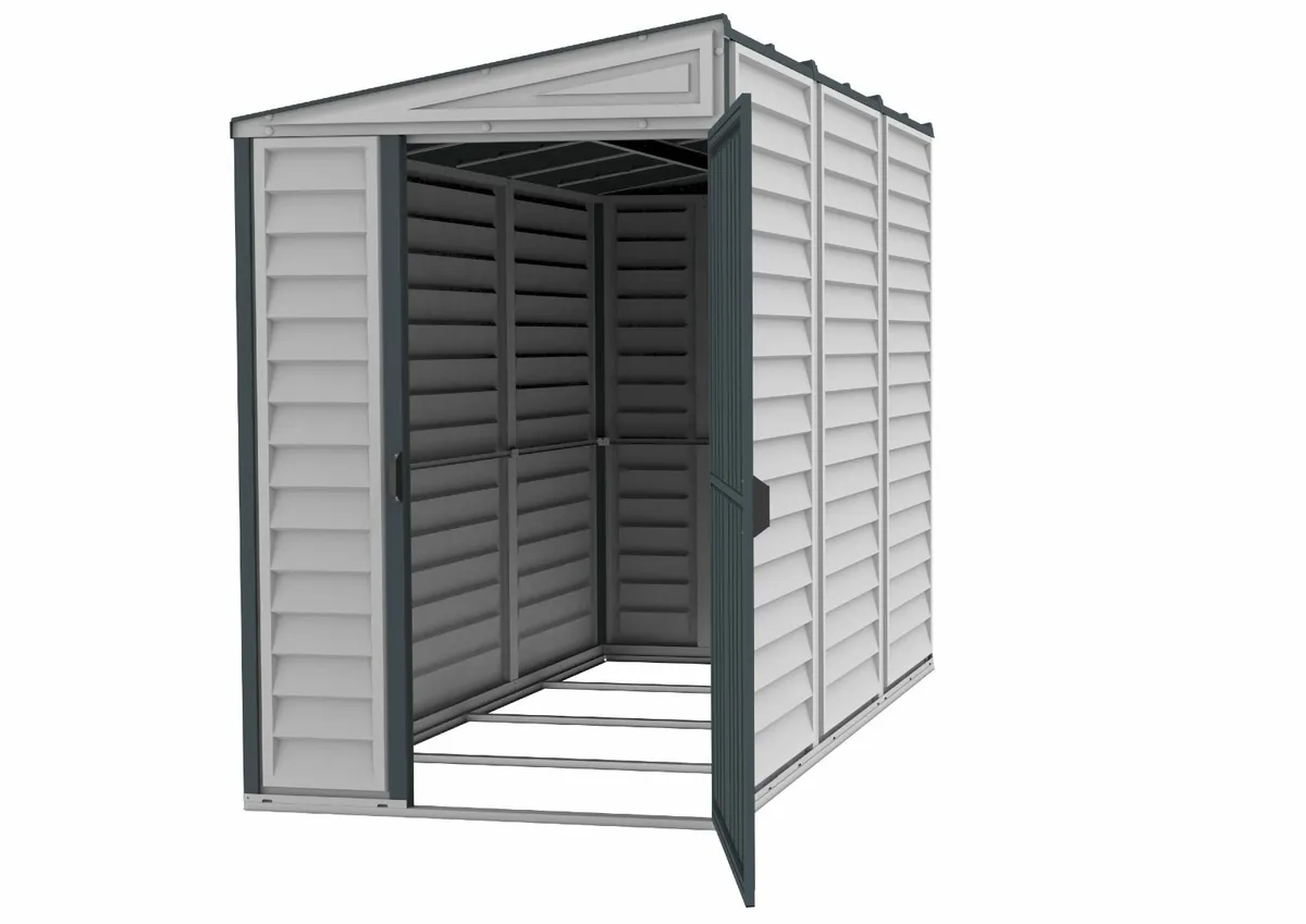 Sidemate 4x8 Vinyl Garden Pent Shed. Free Delivery - Image 2