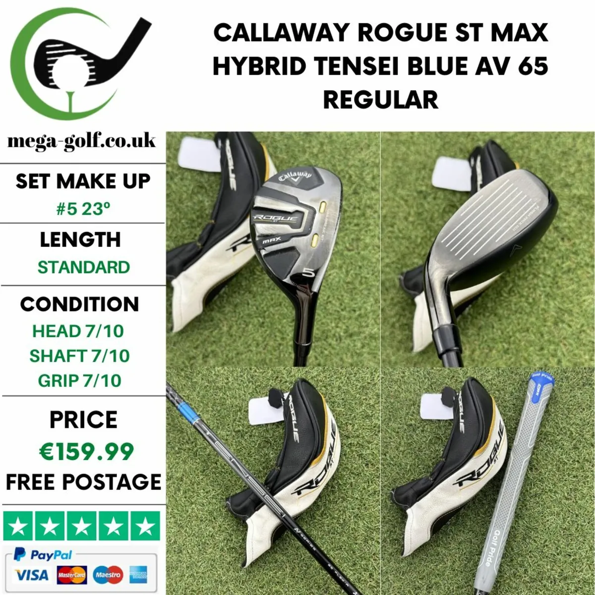 CALLAWAY ROGUE ST MAX HYBRID / #5 23º / REGULAR - Image 1