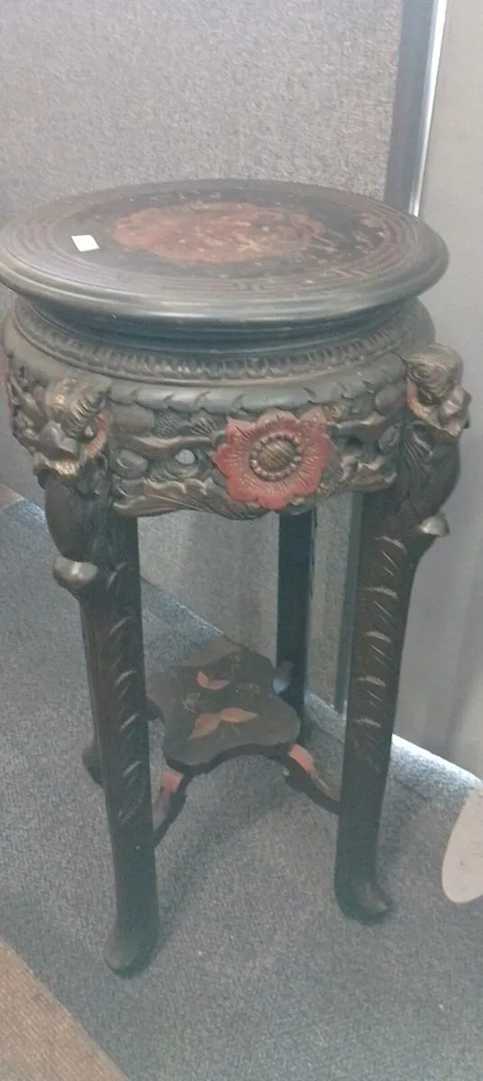 Large Victorian Ebonised Plant Stand - Image 1