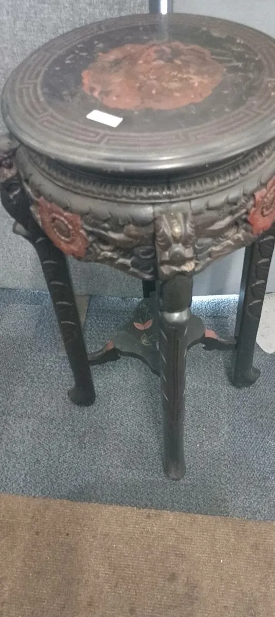 Large Victorian Ebonised Plant Stand - Image 2