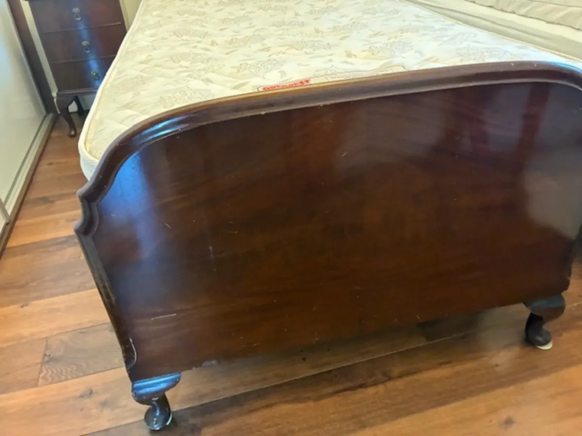 Pair Antique mahogany  single bed frames - Image 2