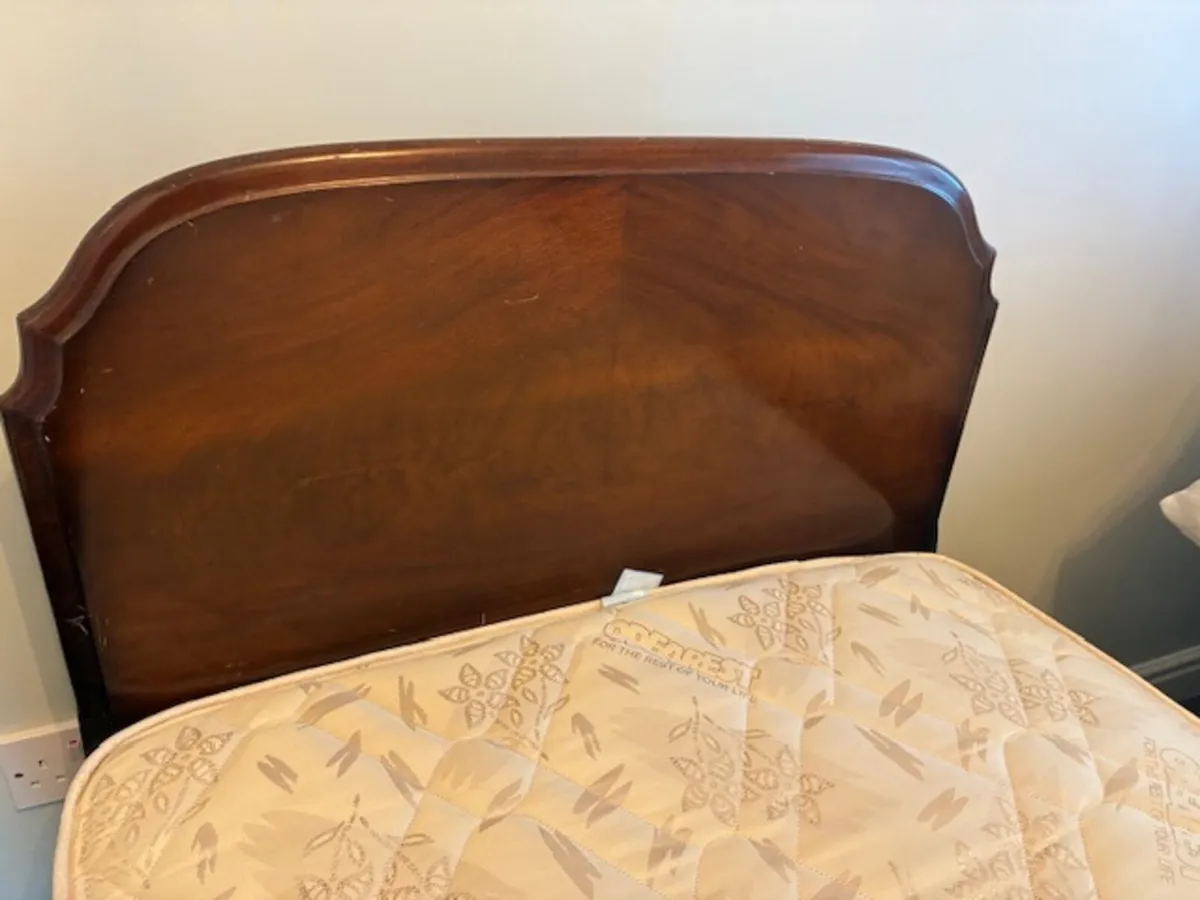 Pair Antique mahogany  single bed frames - Image 3
