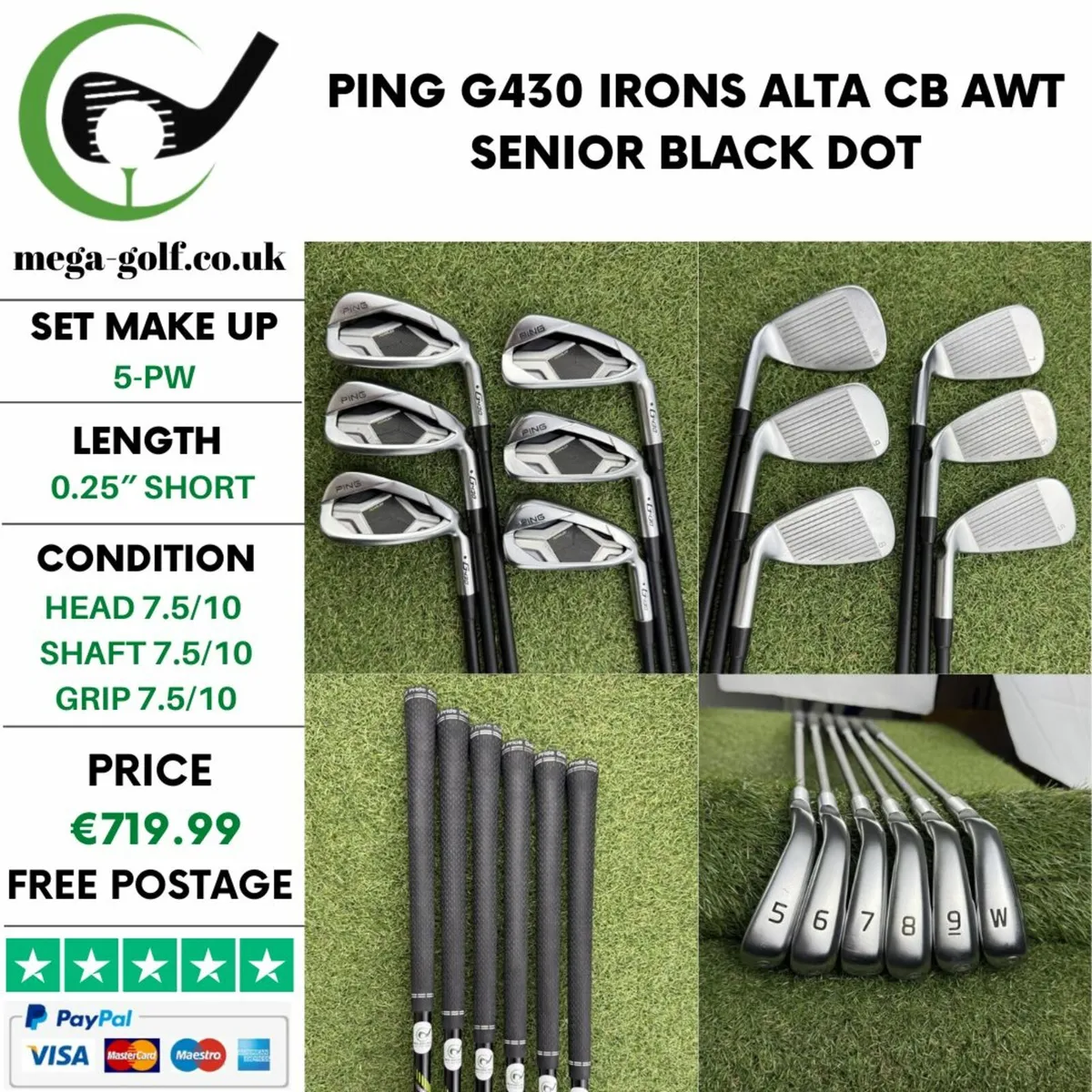 PING G430 IRONS / 5-PW / ALTA CB AWT SENIOR - Image 1