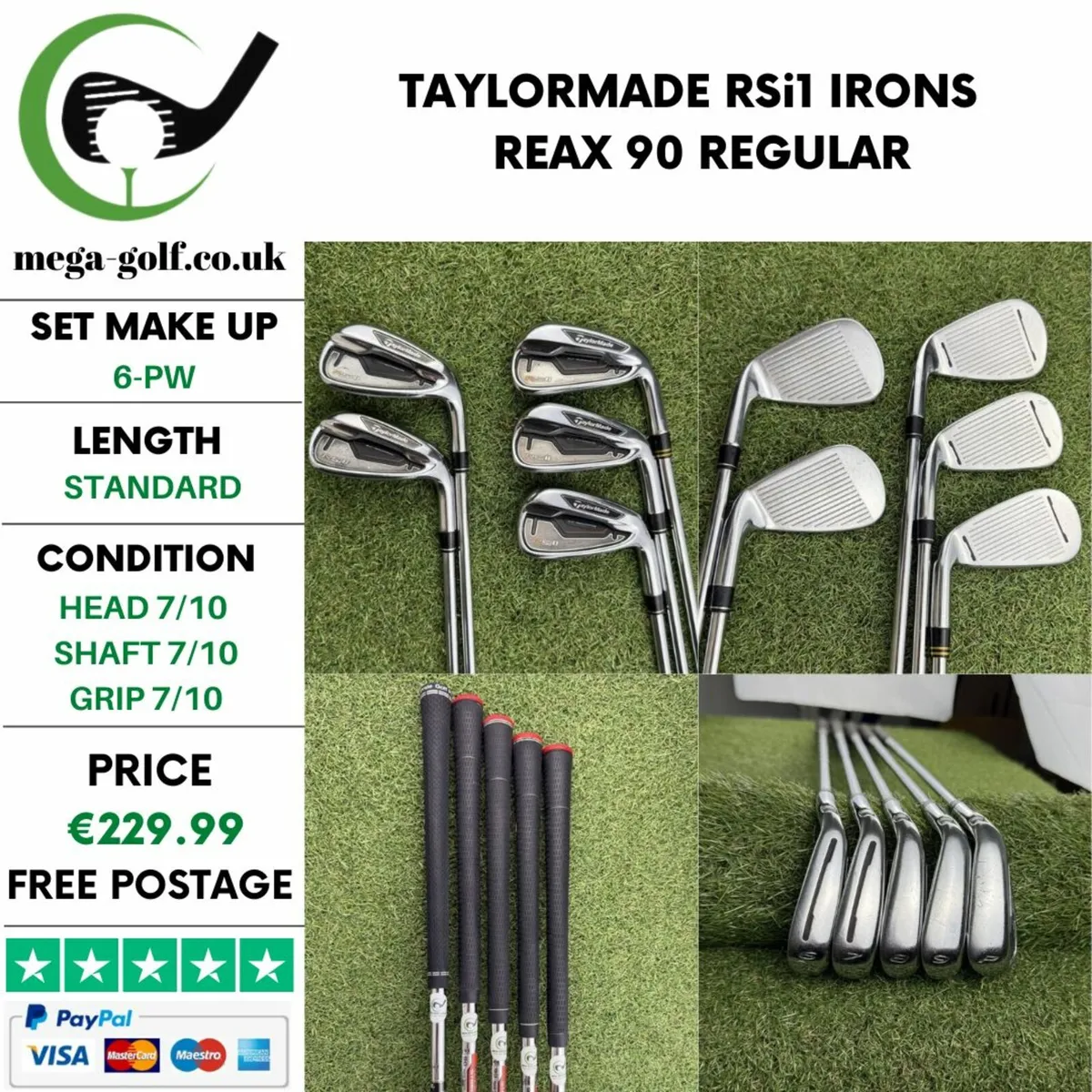 TAYLORMADE RSi1 IRONS / 6-PW / REAX 90 REGULAR - Image 1