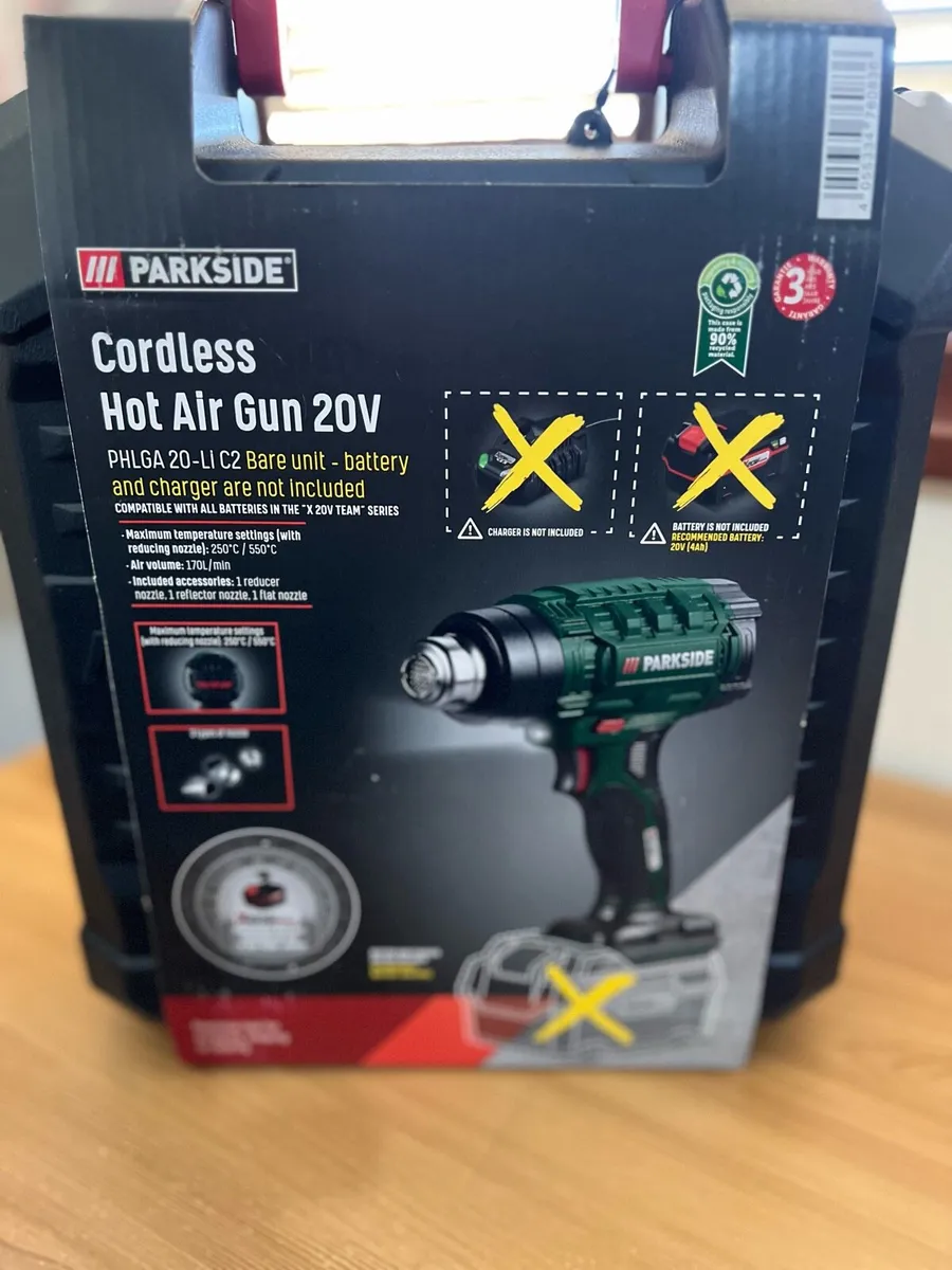 20V Cordless Hot Heat Air Gun Bare Unit Parkside. - Image 1