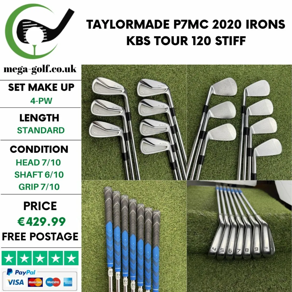 TAYLORMADE P7MC 2020 IRONS / 4-PW / STIFF - Image 1