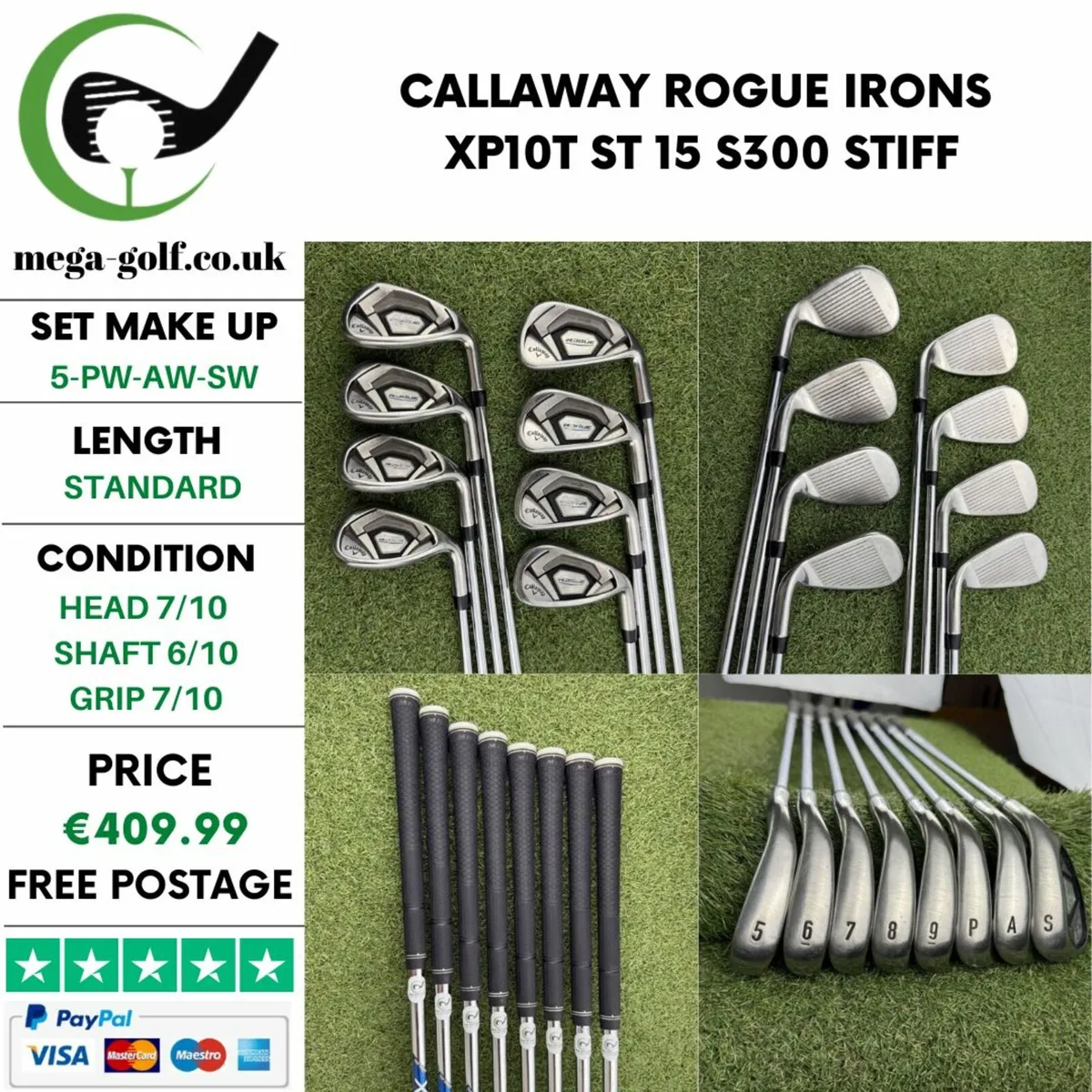 CALLAWAY ROGUE IRONS / 5-PW-AW-SW / STIFF - Image 1