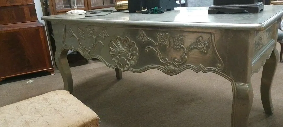 Oversized Aluminium Encased Office Desk - Image 3