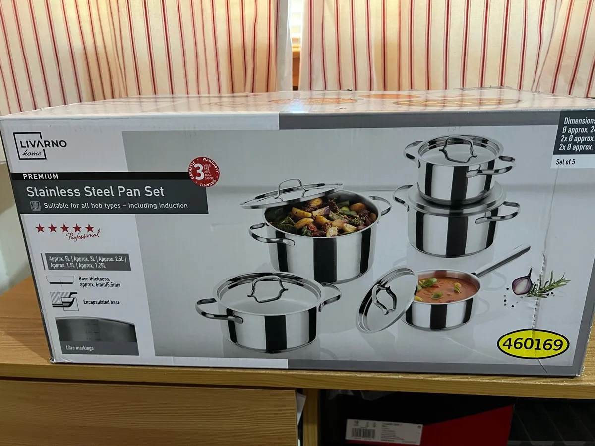 Home Premium Stainless Steel 5 Piece Set livarno. - Image 1