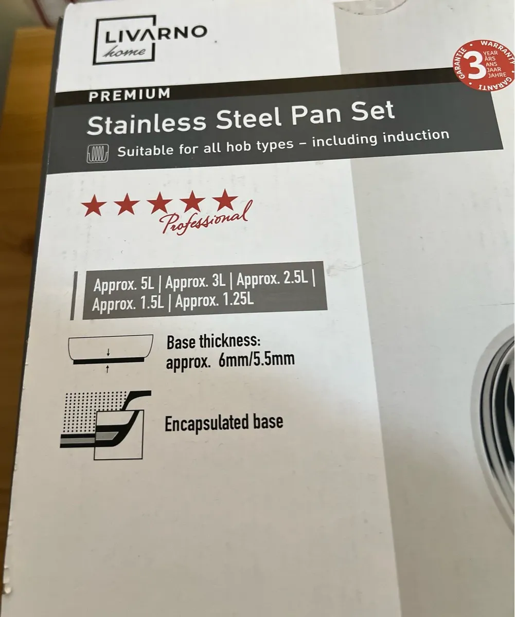 Home Premium Stainless Steel 5 Piece Set livarno. - Image 3